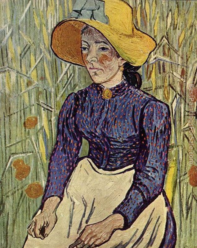 Vincent van Gogh Peasant Woman Against a Background of Wheat